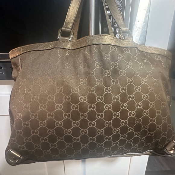 Gucci Abbey Shoulder Hand Bag Brown/Gold Leather Small Purse Vintage Authentic! - Picture 3 of 14